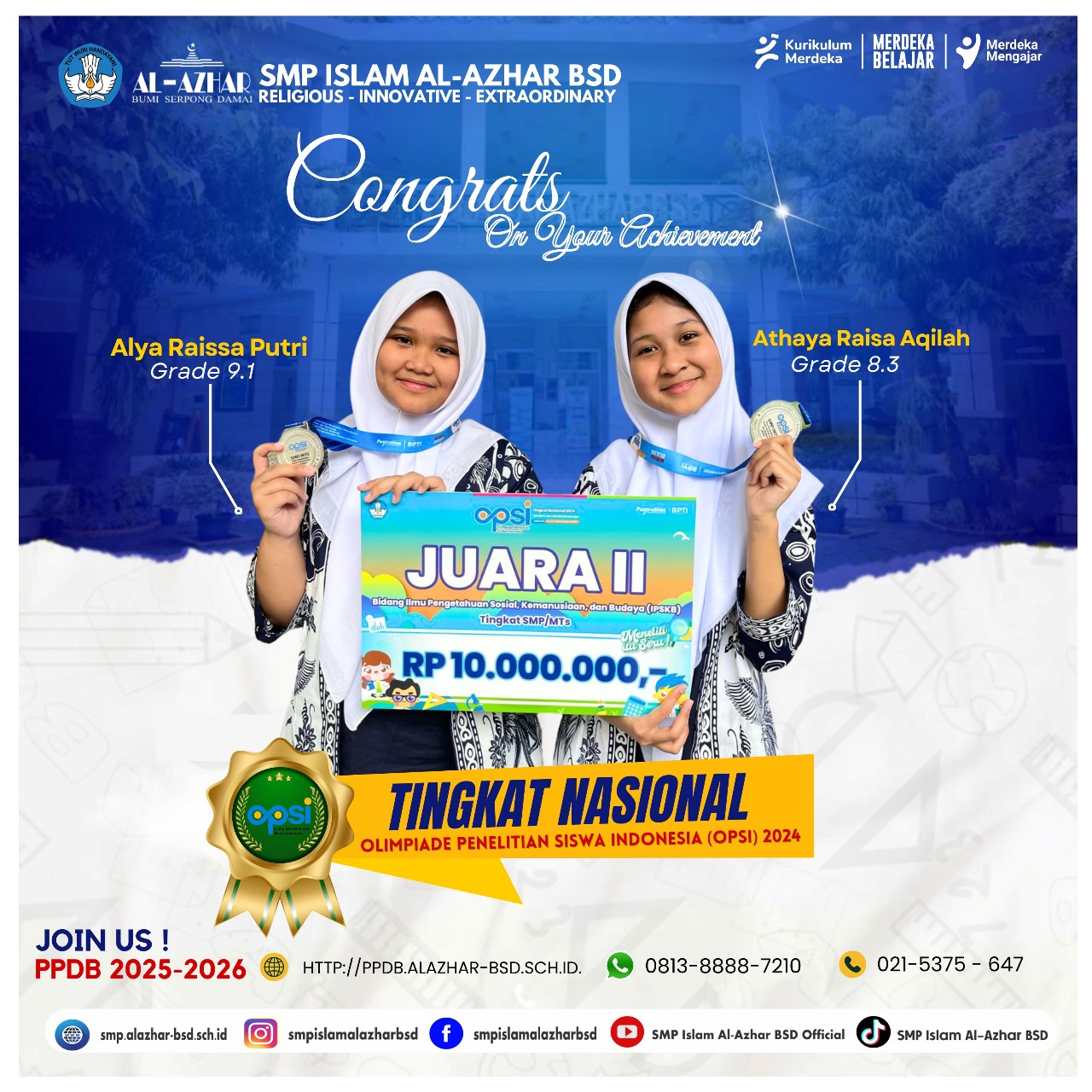 Prestasi Siswa Siswi SMP Al-Azhar BSD